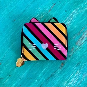 Betsey Johnson Striped Kitty Cat Wallet
